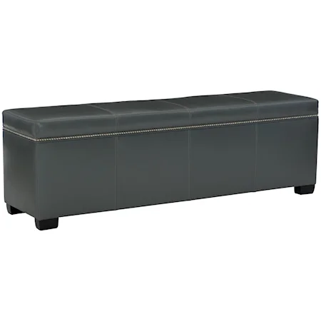 Contemporary Leather Bench with Adjustable Glides